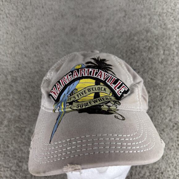 Margaritaville Hat Cap Strap Back Mens One Size Tan Five O'Clock Somewhere - Picture 3 of 11